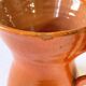 4 large orange enameled ceramic cups, signed