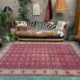 Vintage Turkish Rug 279x193 cm, Tribal Wool Carpet Large