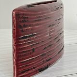 Rectangular red ceramic vase