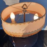 1960 neo-classical bubbly lampshade and fringed lampshade