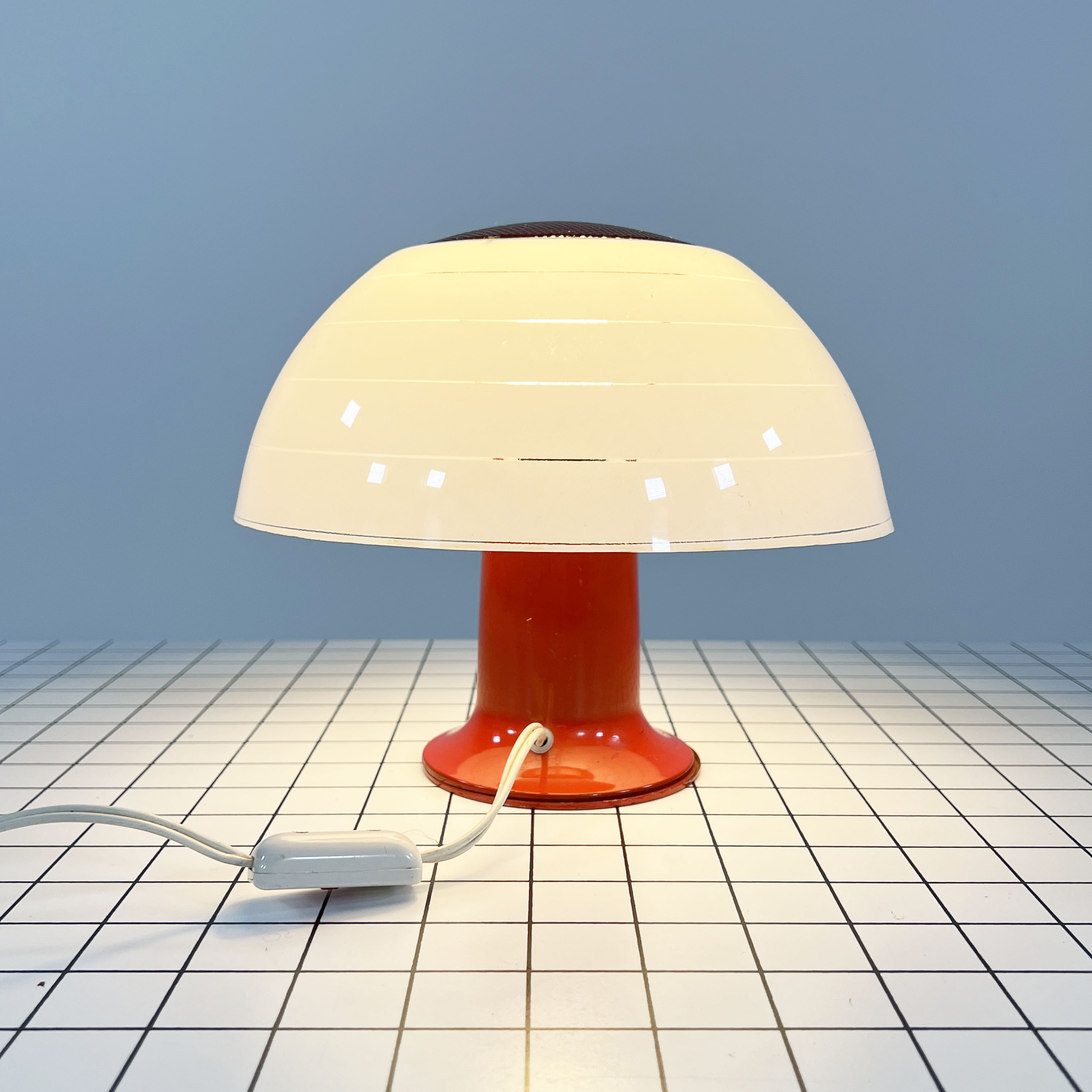 Orange mushroom table lamp, 1970
