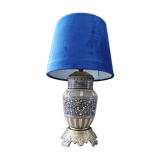 Old bedside lamp faience and brass