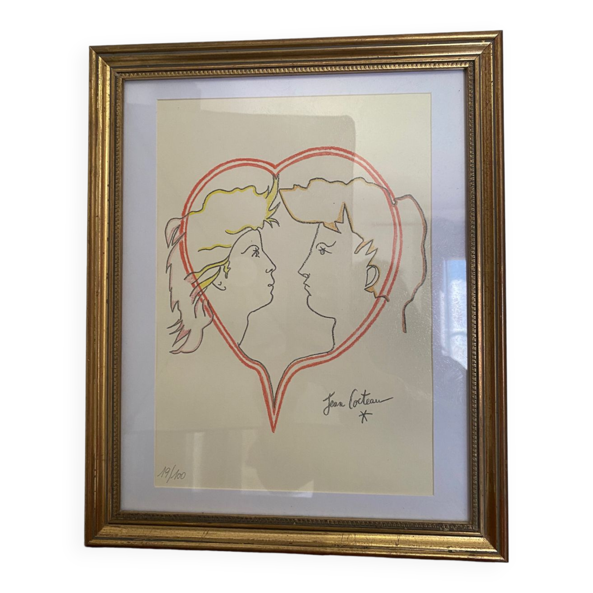 Numbered Jean Cocteau screen print