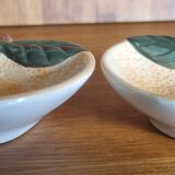 Set of 2 small Orange-shaped Barbotine cups