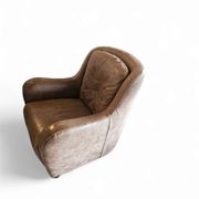 2 fauteuils en cuir marron édités par Natuzzi, années 1980
