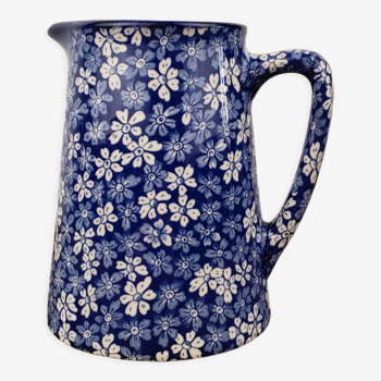 Blue pitcher - Hillchurch Pottery "Flora", England