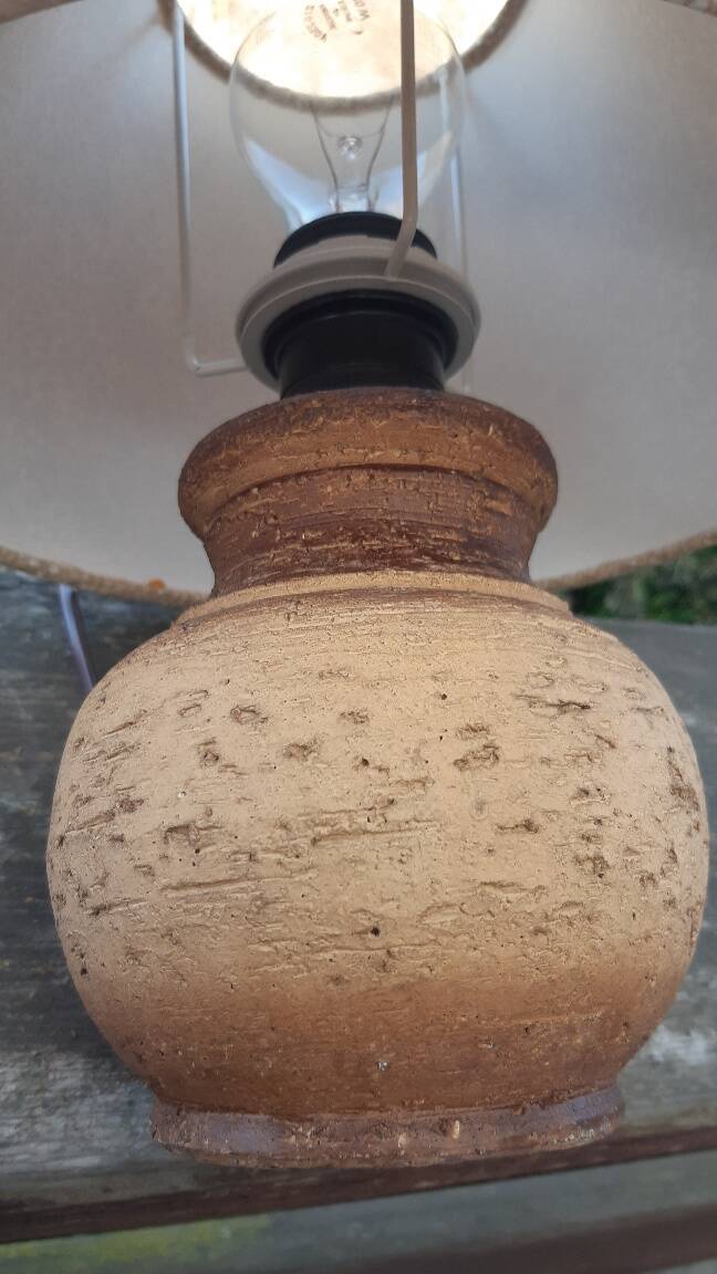 Terracotta ball lamp France 1970