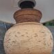 Terracotta ball lamp France 1970