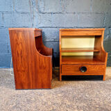 Pair of rosewood bedside tables, 1960s-70s