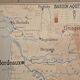 Old school geography map 1960 Atlantic Mediterranean coast