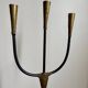 Candelabrum for the floor in wrought iron and brass.