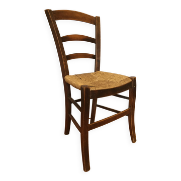 Rush seat wooden chair