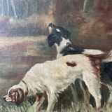 Old painting hunting scene