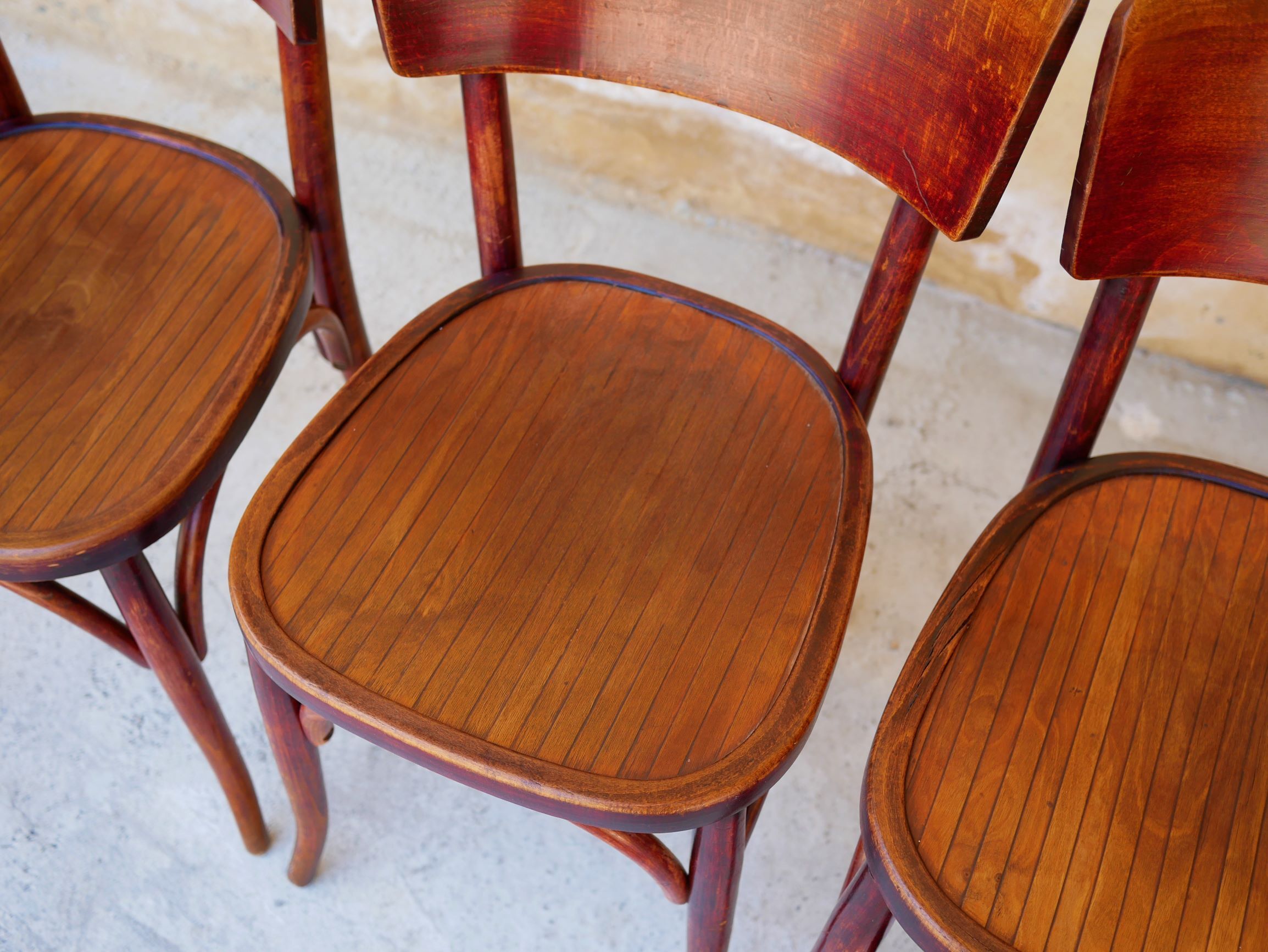 Série de 4 chaises bistrot vintage par Mahieu