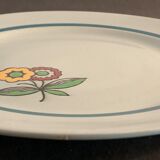 Set of 6 dessert plates in old earthenware from Sarreguemines, Diablerets model