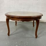 Chippendale Coffee Table in Wood, Canning and Glass