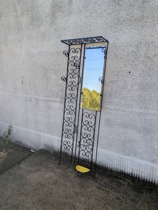 Wrought iron coat rack