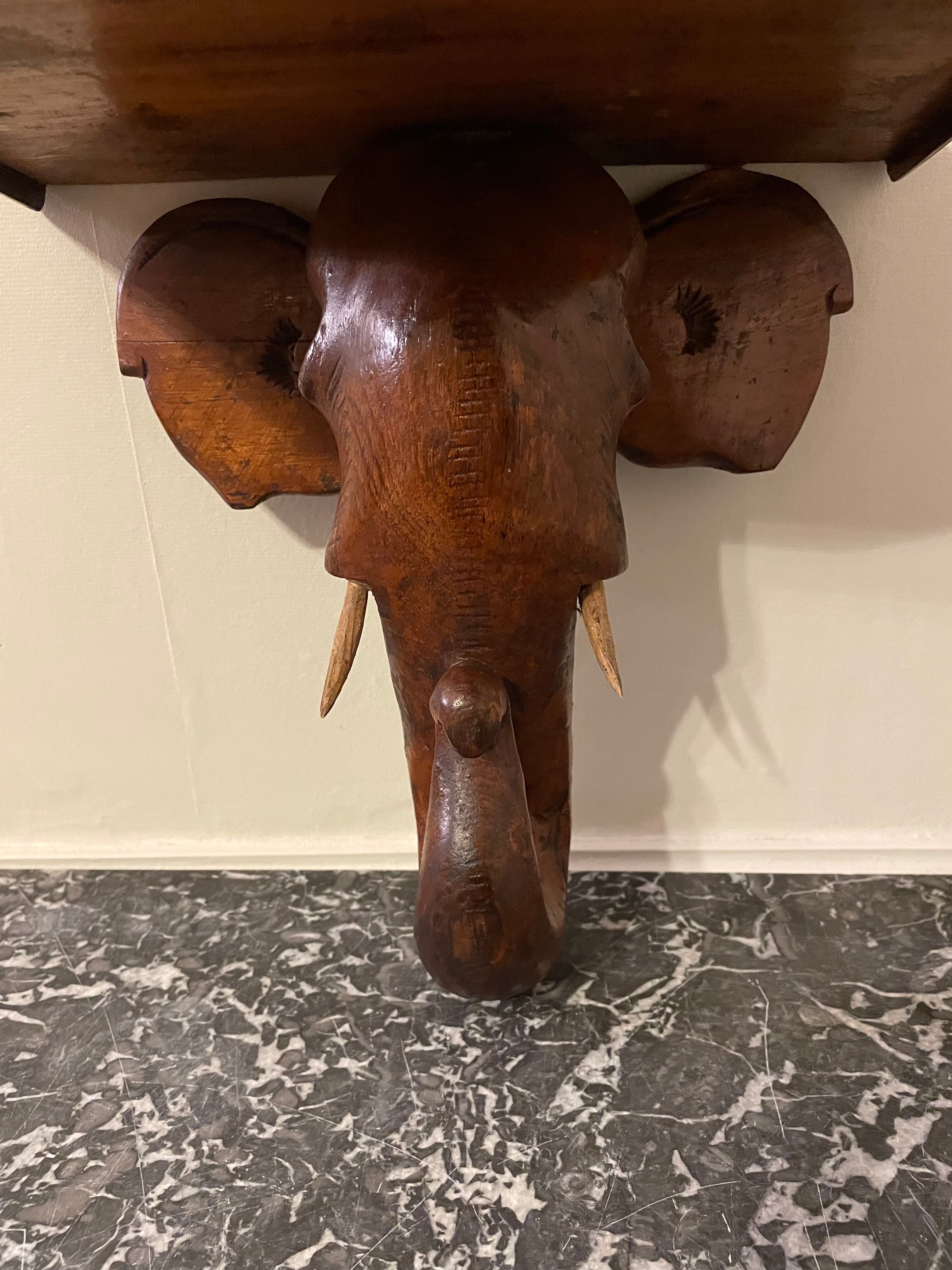 Wall console elephant head