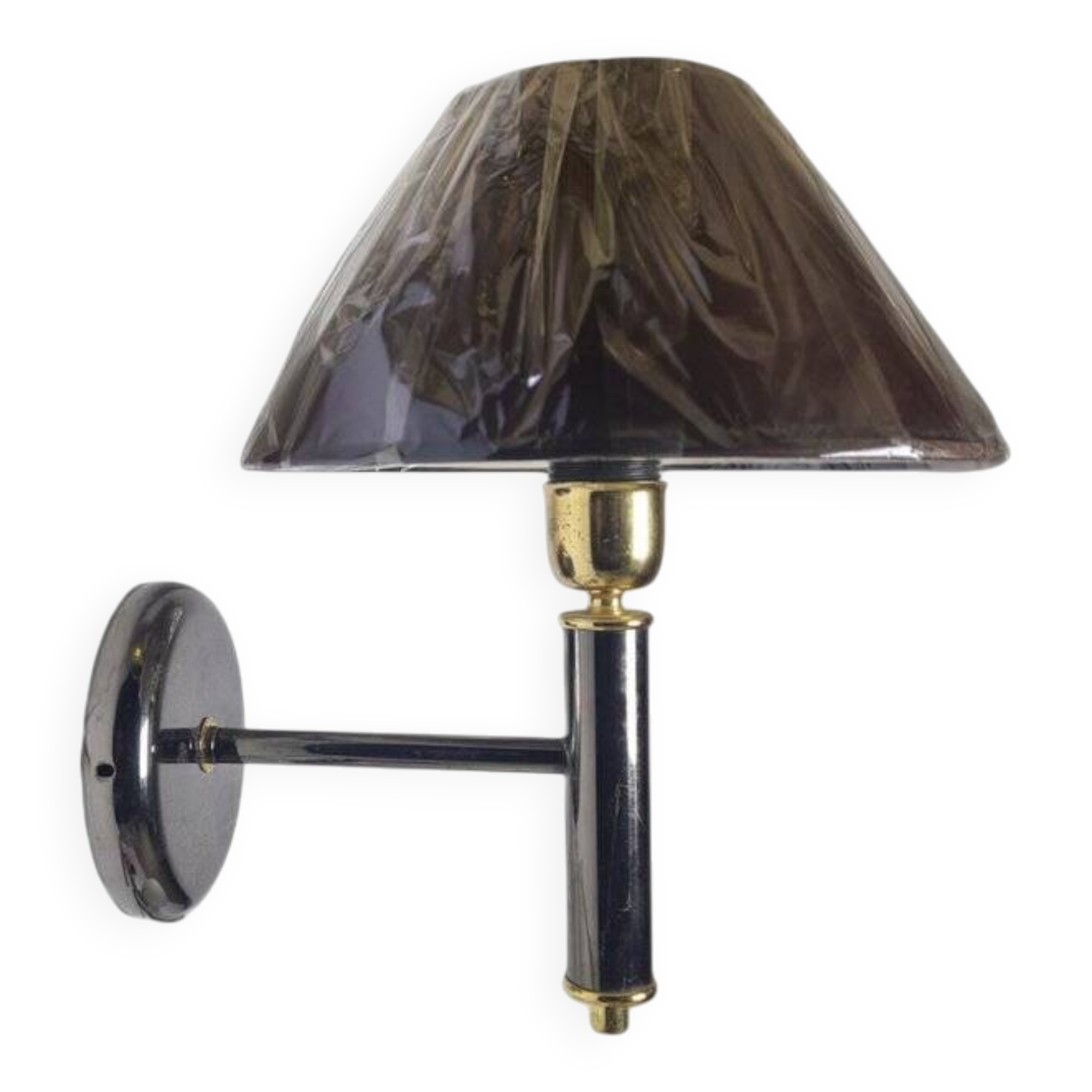 Art Deco brass wall lamp, Poland, 1980s