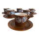 Vintage coffee service in brown stoneware from the 1970s.