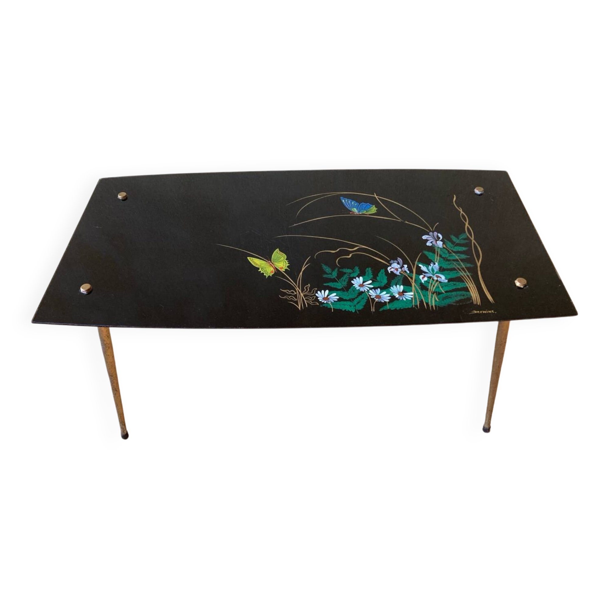 Vintage glass coffee table