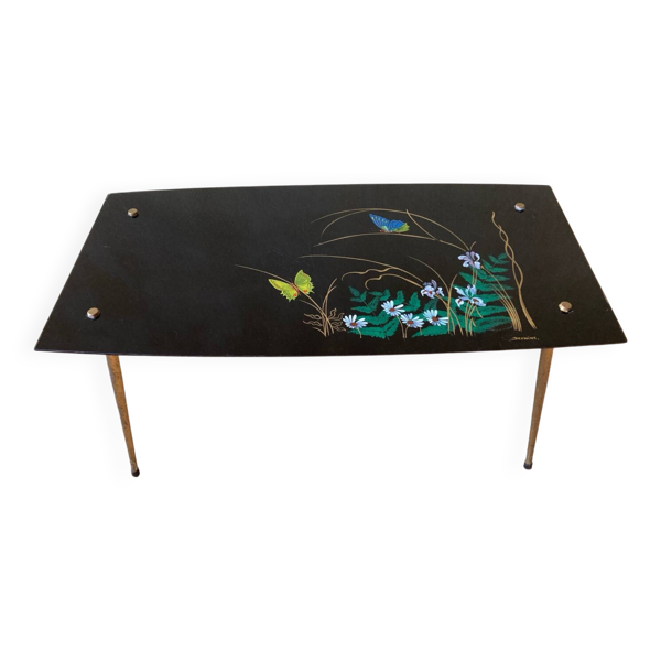 Table basse en verre vintage