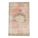 Pale Red & Brown Vintage Rug, 124x197Cm