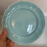 15 turquoise ceramic starter/dessert plates, Sarreguemines style