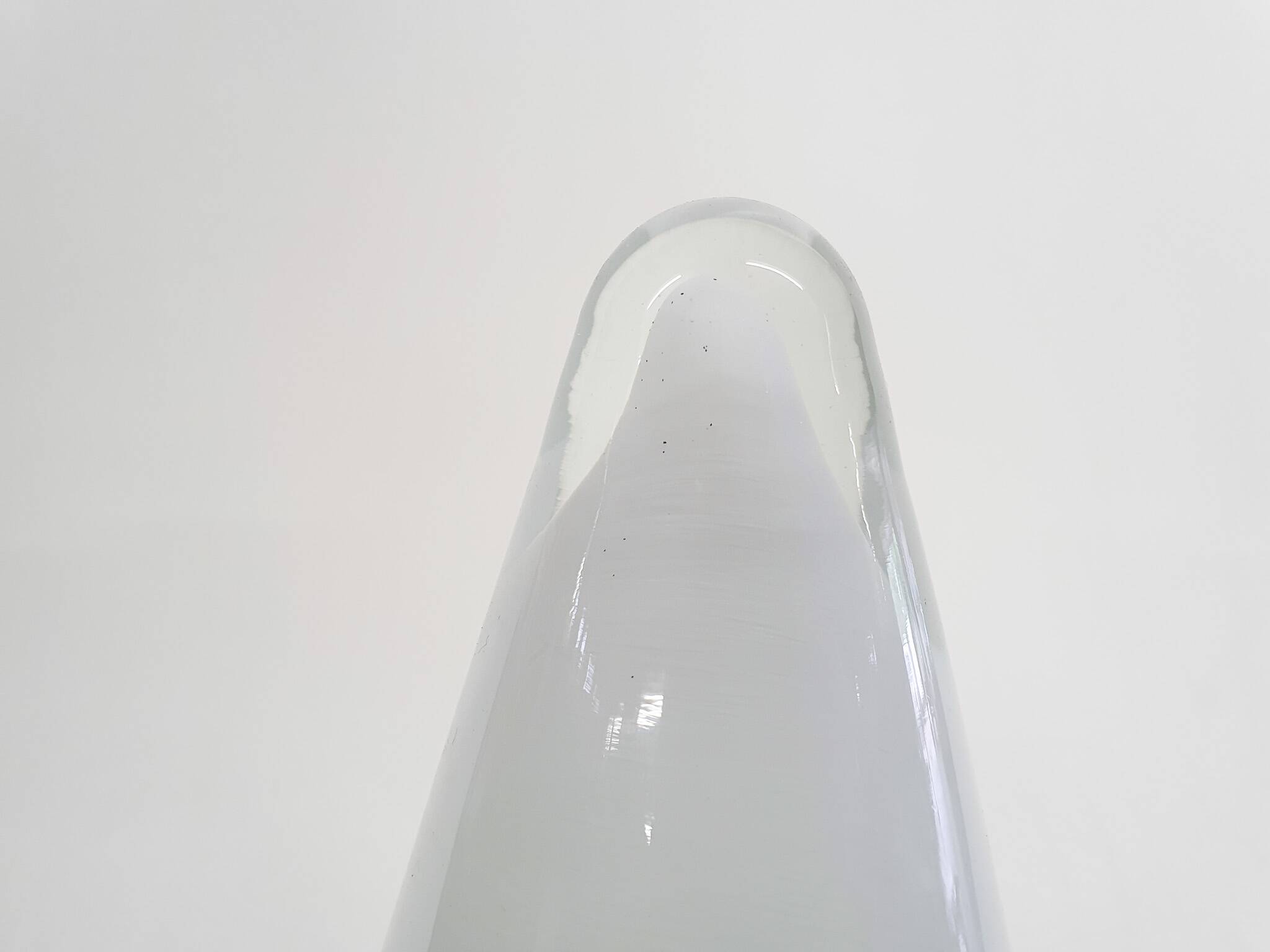 Milk glass pyramid table lamp "Teepee" by SCE France