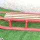 Vintage two-seater luge oak wood 1930s 106 cm