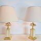 Regency Fruit Bowl Table Lamps in Brass and Crystal from Maison Le Dauphin, 1970s, Set of 2