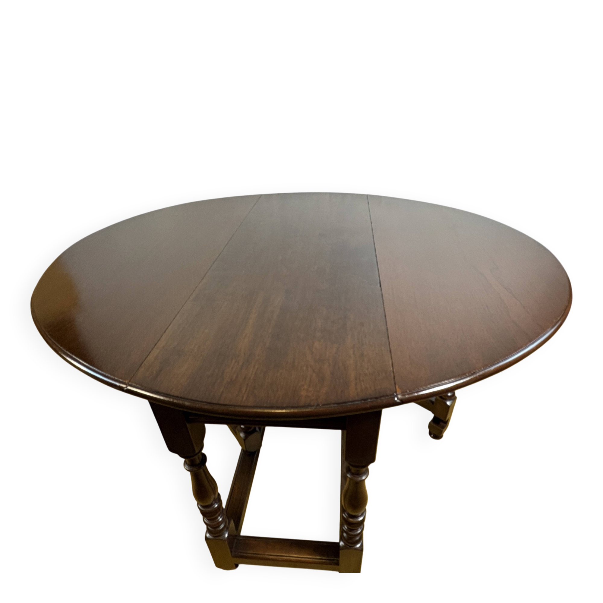 Jacobean Revival Solid Oak Gate Leg Drop Leaf Table 1900 English Antique