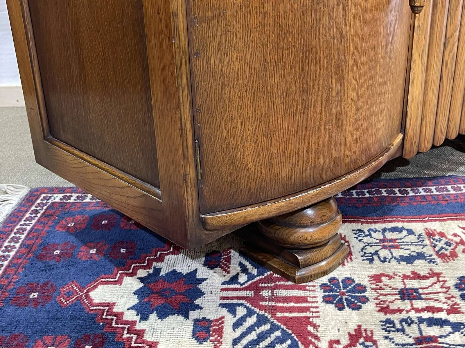 1950s English Art Deco oak sideboard