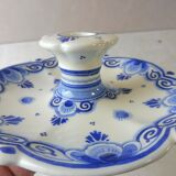 Old ceramic candle holder, Delfts Blauw 1568