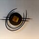 Bayard ortf wall clock in black metal and gilded brass. 1960