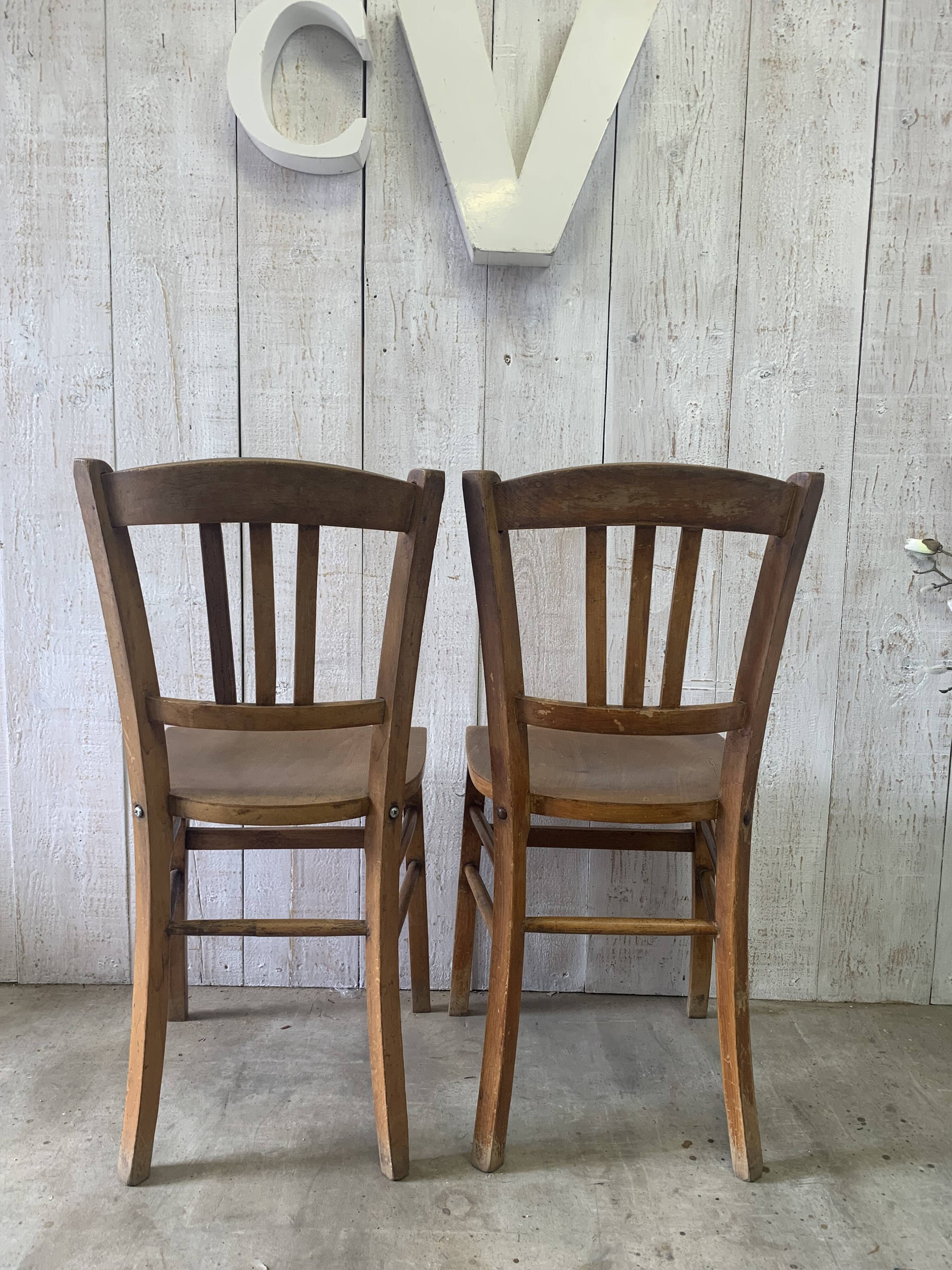 Set of 4 mismatched bistro chairs