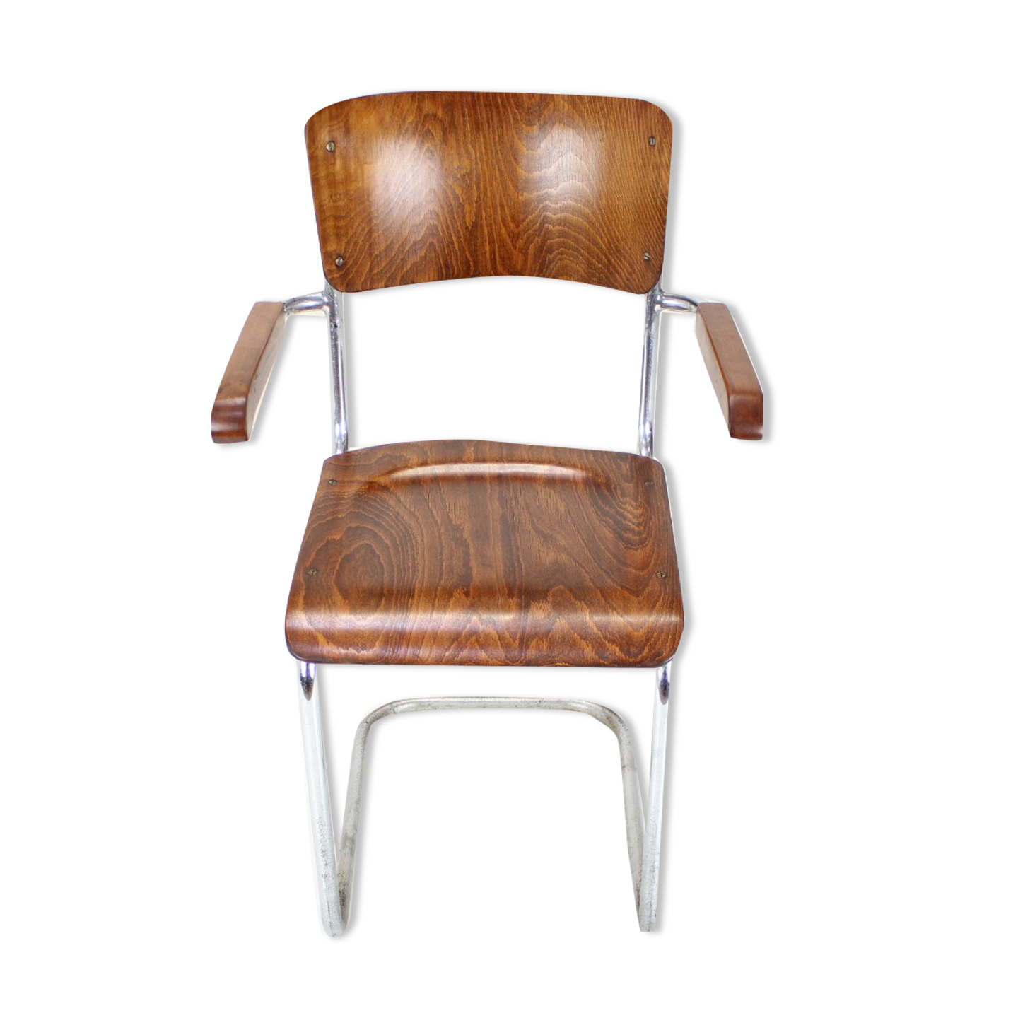 Restored Bauhaus Chrome Chair by Rudolf Vichr Prag, 1930s