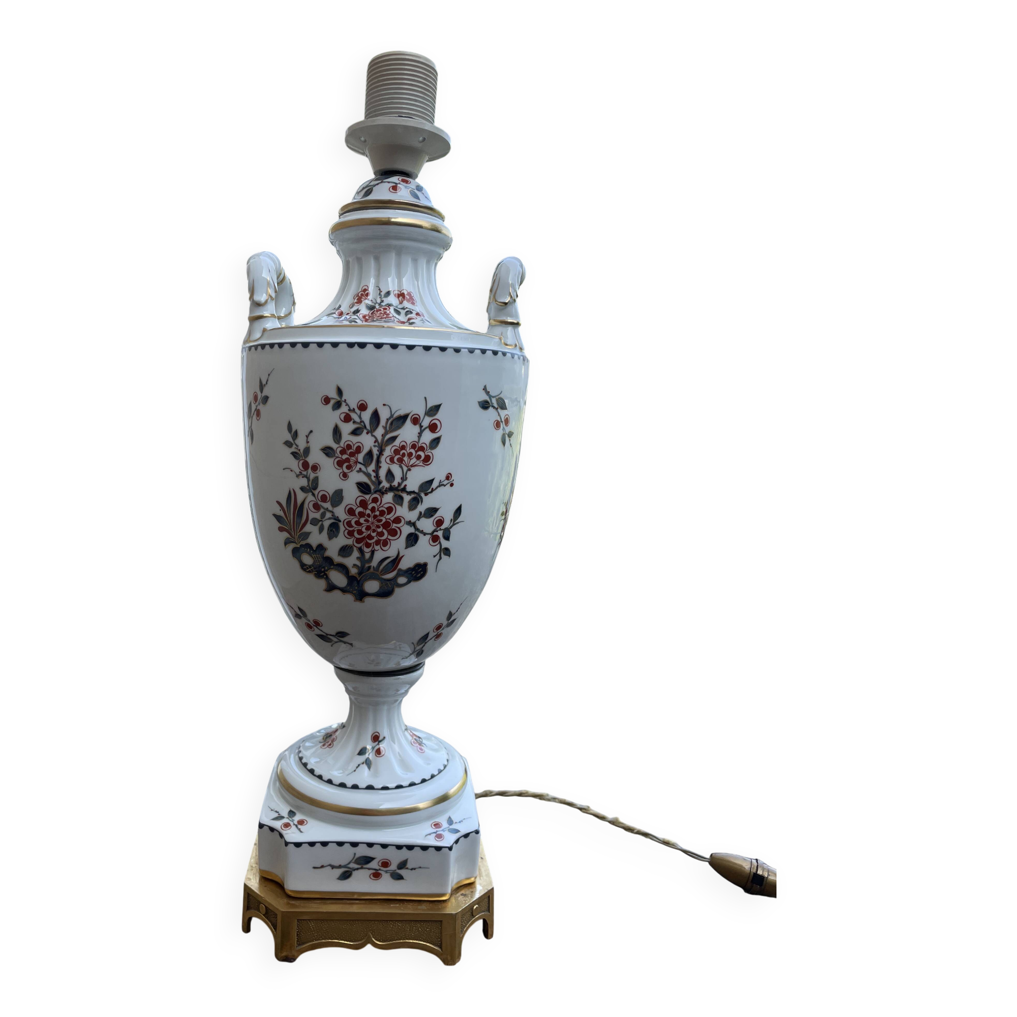 Important Paris porcelain lamp base