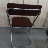 Framar - 4 folding chairs in brown fabric