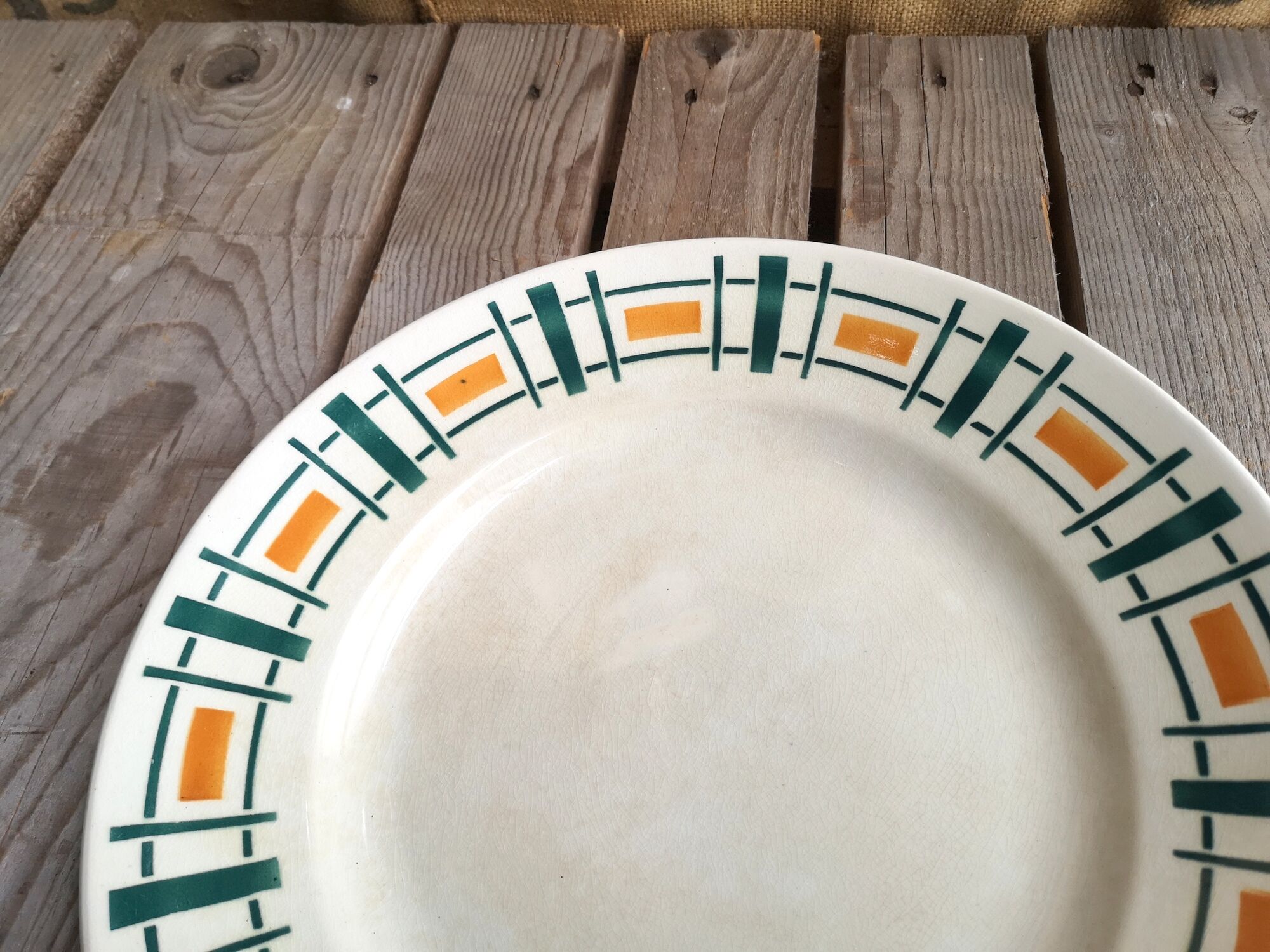 Badonviller ceramics round plate quiberon collection