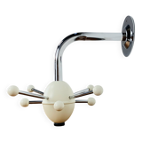 Sputnik wall coat rack, white and chrome, vintage