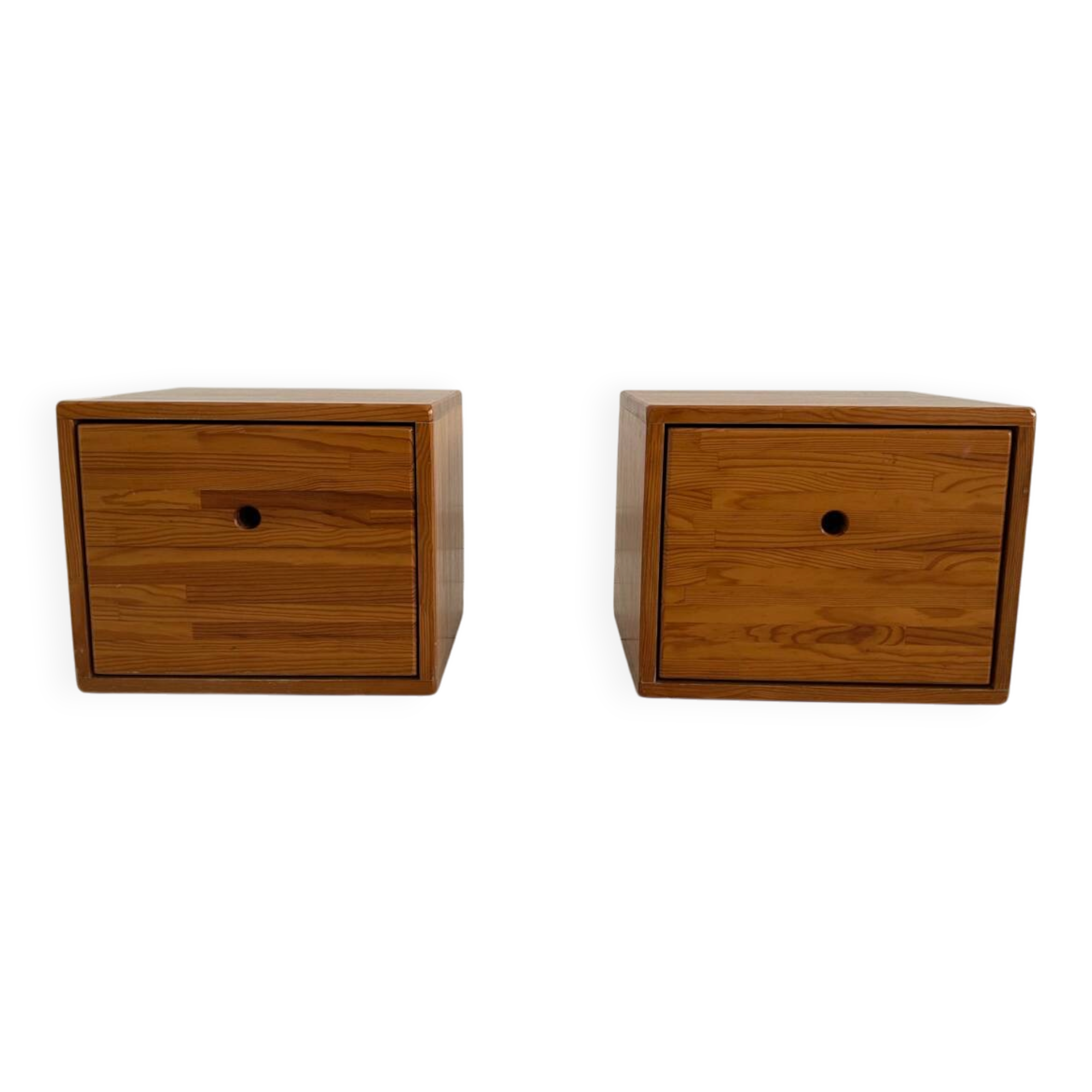 Vintage set of two small cabinets pinewood