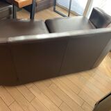 Convertible leather sofa