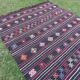 Vintage Turkish kilim handwoven 211x285 cm
