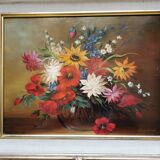 Tableau bouquet de fleurs dans un vase