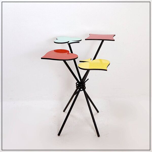 Table d'appoint trèfle, pique, coeur, carreau, Italie 1960