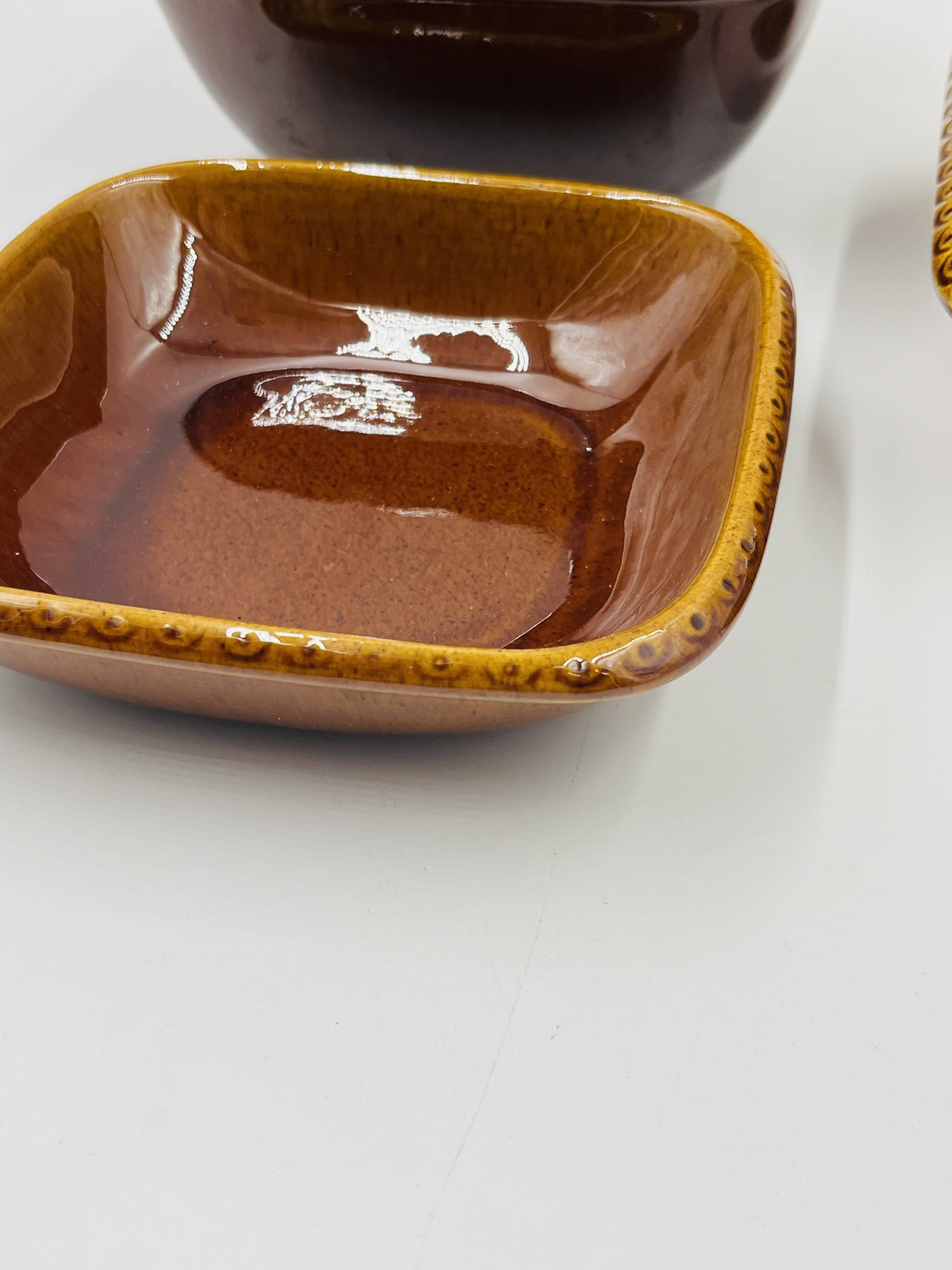 Lot 3 Square Plates Stoneware Deco Hälsingborg K.J. Svensson