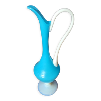 Vase carafe opaline bleue Murano