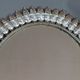Vintage oval sun mirror 50s, silver metal 76x55 cm SB