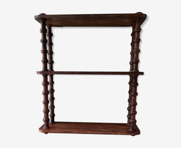 Etagere ancienne style bobine en bois